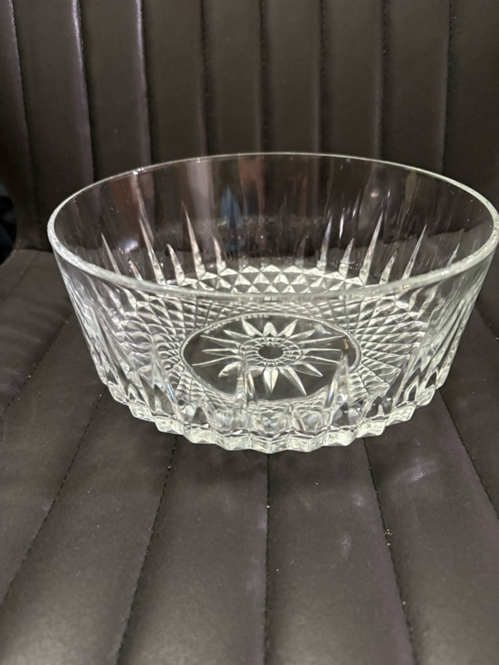 Cut Crystal-Style Clear Glass Serving Bowl